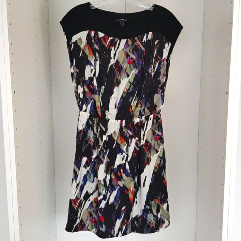 Mexx Abstract multicolor sheer ruched waist summer dress